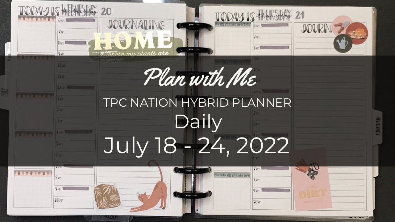 Plan with Me | Daily Spreads | TPC Nation Hybrid x TDD Planner | July 18 - 24, 2022