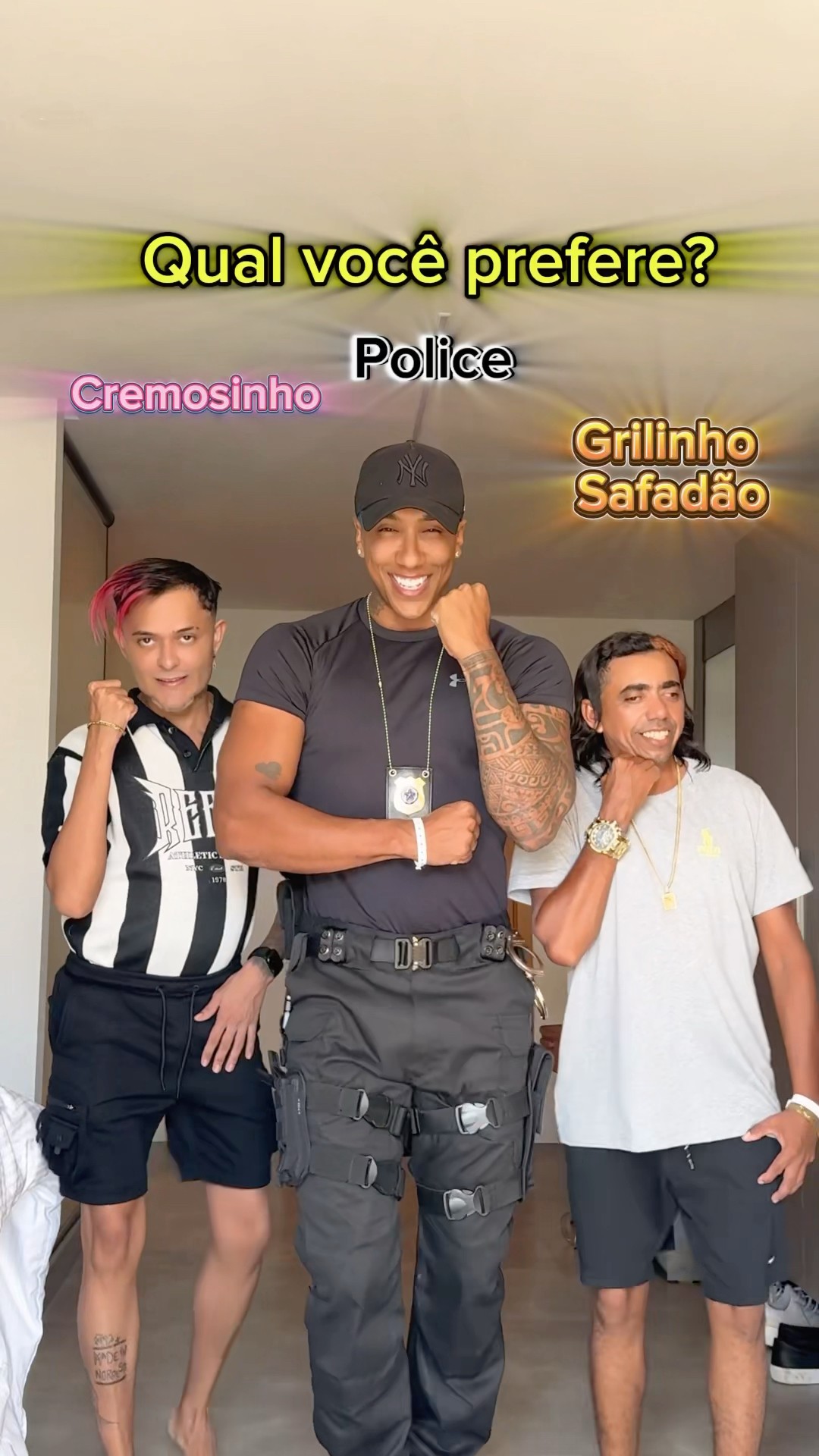 Cremosinho, Police ou Grilinho safadão?​⁠@canaldocremosinho #dancer #funnymemes #challenge #shorts