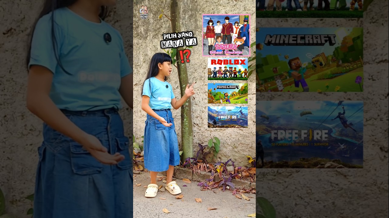 Pilih Roblox FF Minecraft atau Sakura School⁉️