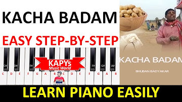 Kacha Badam on Piano with notes | Step by Step | Easy Tutorial | Song | Bhuban Badyakar