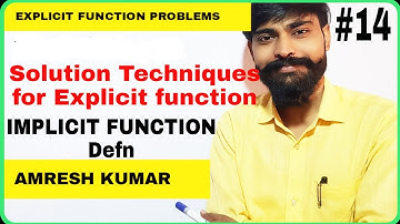 Explicit function and Implicit function definition  and examples - Partial differentiation