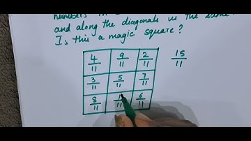 In a magic square the sum of numbers in each row in each column and across the diagonals is the