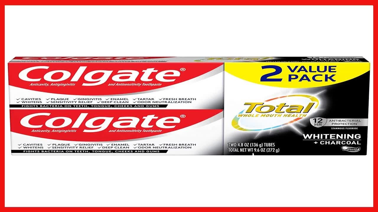 Colgate Total Whitening + Charcoal Toothpaste, 10 Benefits Including Sensitivity Relief and Teeth
