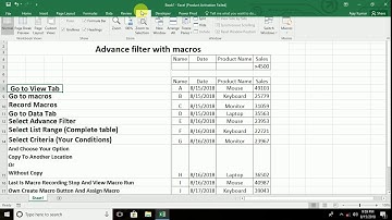 Advance filter with macro