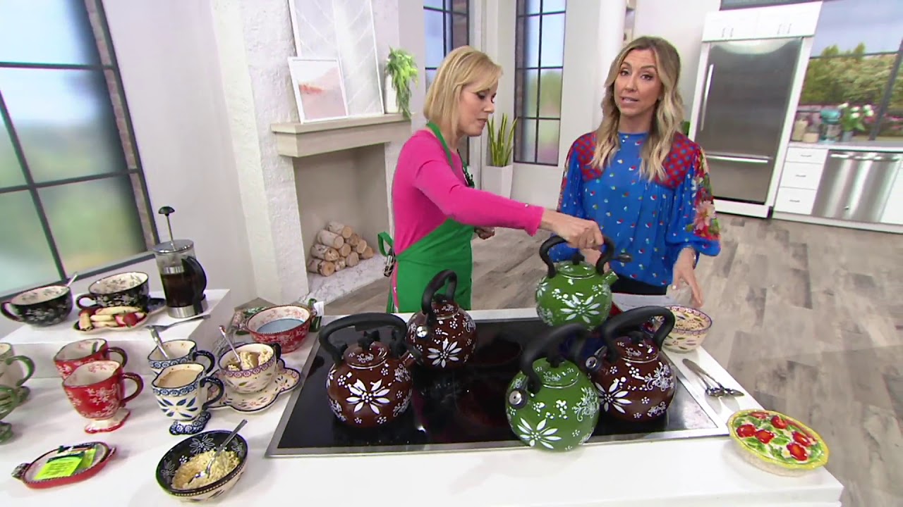Temptations 2qt Mixed Print Tea Kettle on QVC YouTube