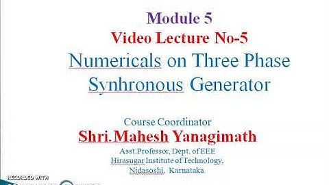 Numericals on three phase Synchronous Generator