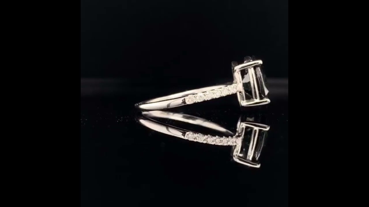 Sapphire Diamond Ring 14k White Gold 4.40 mm Certified $3,950 921163