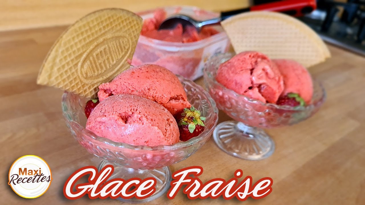Glace à la Fraise Maison - Recette Facile - YouTube