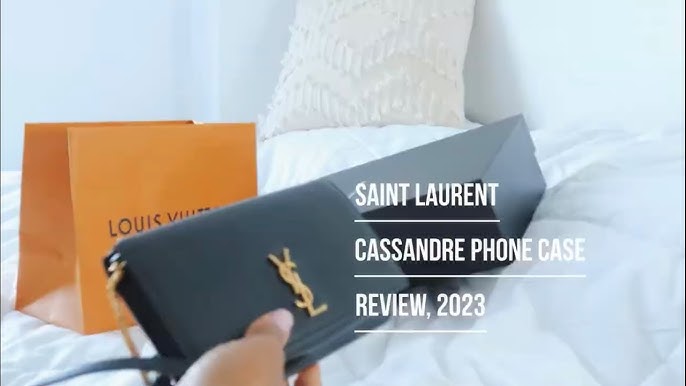 YSL phone holder Mo black, unboxing + what FIT'S inside saint Laurent 