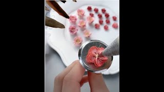 طريقة جميلة لصناعة الورود بالكريمه الشانتية