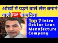 TOP 7 Companies Menuacture IOL ।Intra Ocular Lens बनाने वाली 7प्रमुख कंपनियां । IOL।Monofocal lens।