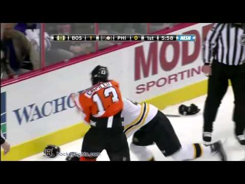 Mark Stuart vs Daniel Carcillo Mar 11, 2010