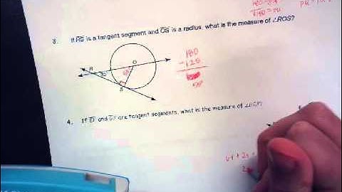 Secondary II 9.5-10.1 Circles - properties of Tangents and Inscribed triangles and quadrilaterals