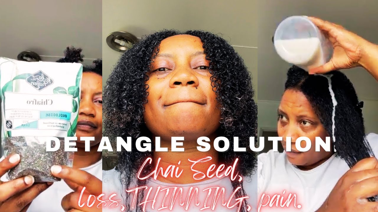 1 best tips DETANGLER before washing your naturalhair with Chai Seed Gel.