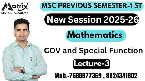 Msc pre sem-1 # Calculus of variations # Example of Euler langrage Differential Equation # RU