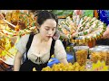 Vietnamese street food tour in saigon 2024 beautiful girl sold 50 kg american style chicken per day