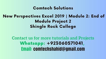 New Perspectives Excel 2019  Module 2 End of Module Project 2