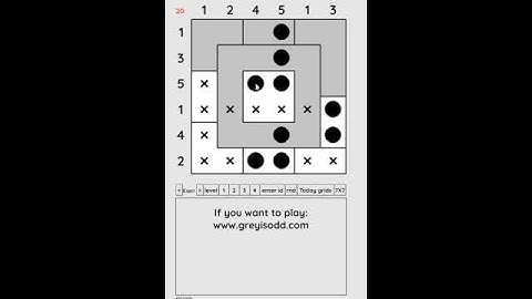 Grey is Odd - Today grids. Solution level 1 6X6 dated 07-18-2024 #logicpuzzles #logicgames  #games