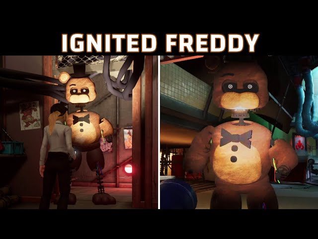 Ignited Freddy from The Joy of Creation easter egg in FNAF Security Breach  : r/fivenightsatfreddys