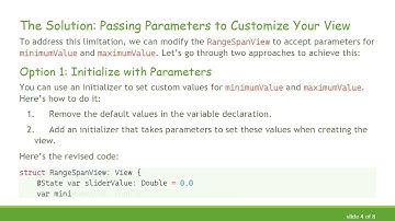 Customizing a View in SwiftUI: Passing Parameters for a Flexible Slider