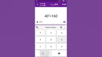 Math Tricks - Training mode - square numbers between 40 and 49 - level 080 (Number Keyboard)