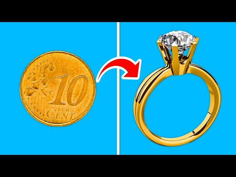 GOLD DIAMOND RING FROM A COIN || 5-Minute Decor Crafts You Can Make!