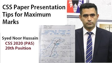 CSS Paper Presentation Tips for Maximum Marks | Syed Noor Hussain | PAS