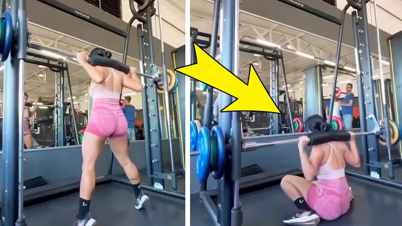 Funny Gym Fail - SHE FAILS ON THE LAST SET Gym Fails #41 - YouTube