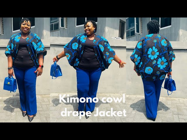 Make this Kimono cowl drape jacket in less than one hour - YouTube