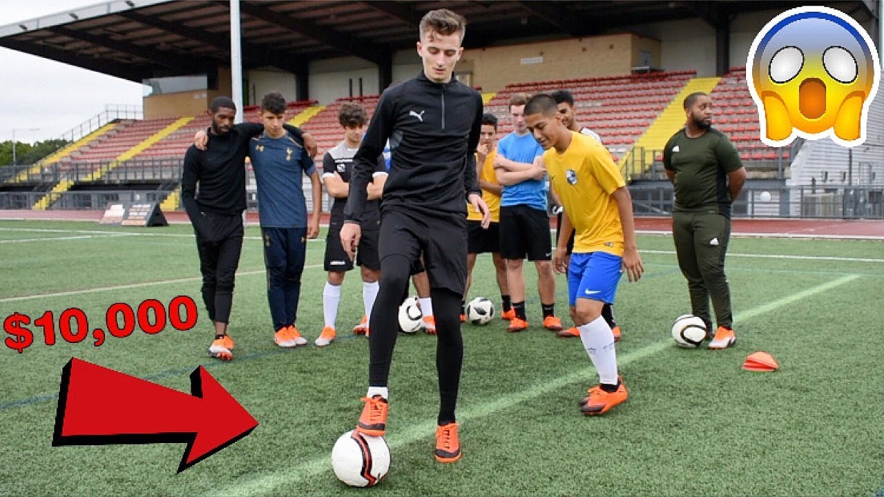 NUTMEG A WHOLE FOOTBALL TEAM TO WIN 10,000 !? (CRAZY REACTIONS) YouTube