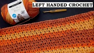 Left handed crochet blanket. It's quick and easy JUST 1 ROW to repeat.