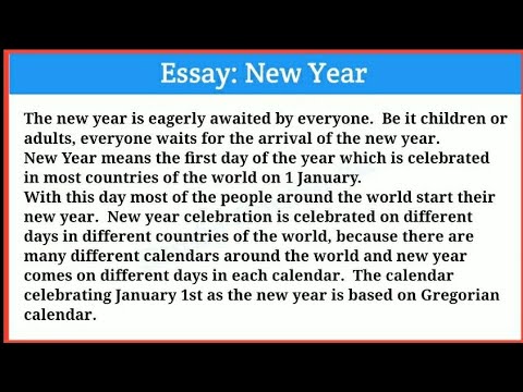 new year essay