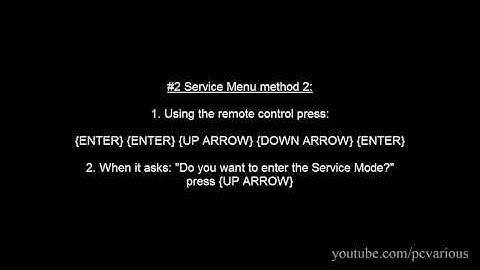 How to Access Service Menu / Factory Mode in Sony TV