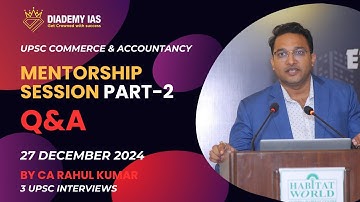 UPSC Commerce & Accountancy Optional Group Mentorship Session Part-2 QnA by CA Rahul Kumar