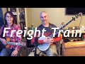Freight Train - Mike and Lisa Banjo &amp; Fiddle #oldtimemusic #folkmusic #microbass
