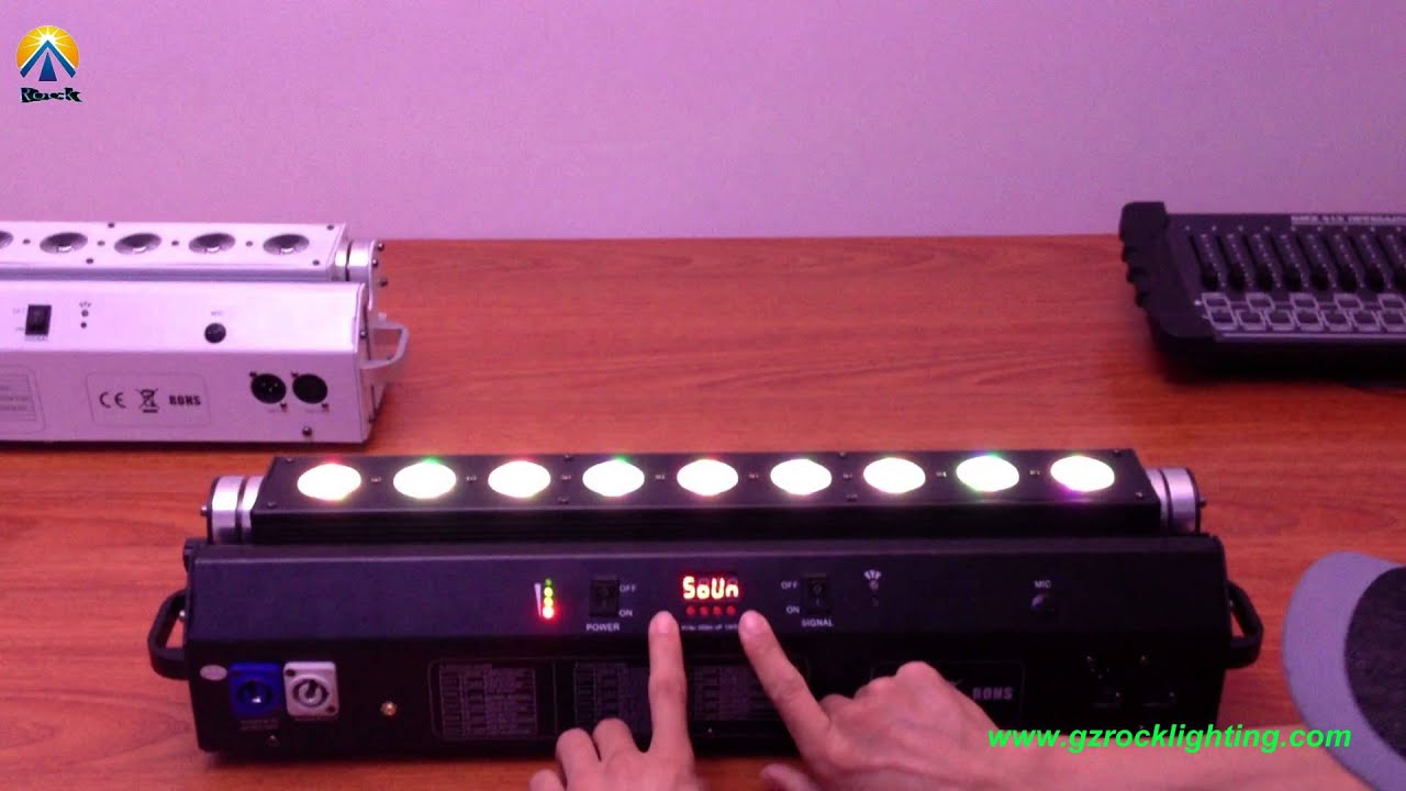 Full introduction Rechargeable battery powered & wireless DMX LED bar light 9*15W RGBAW 5in1 color