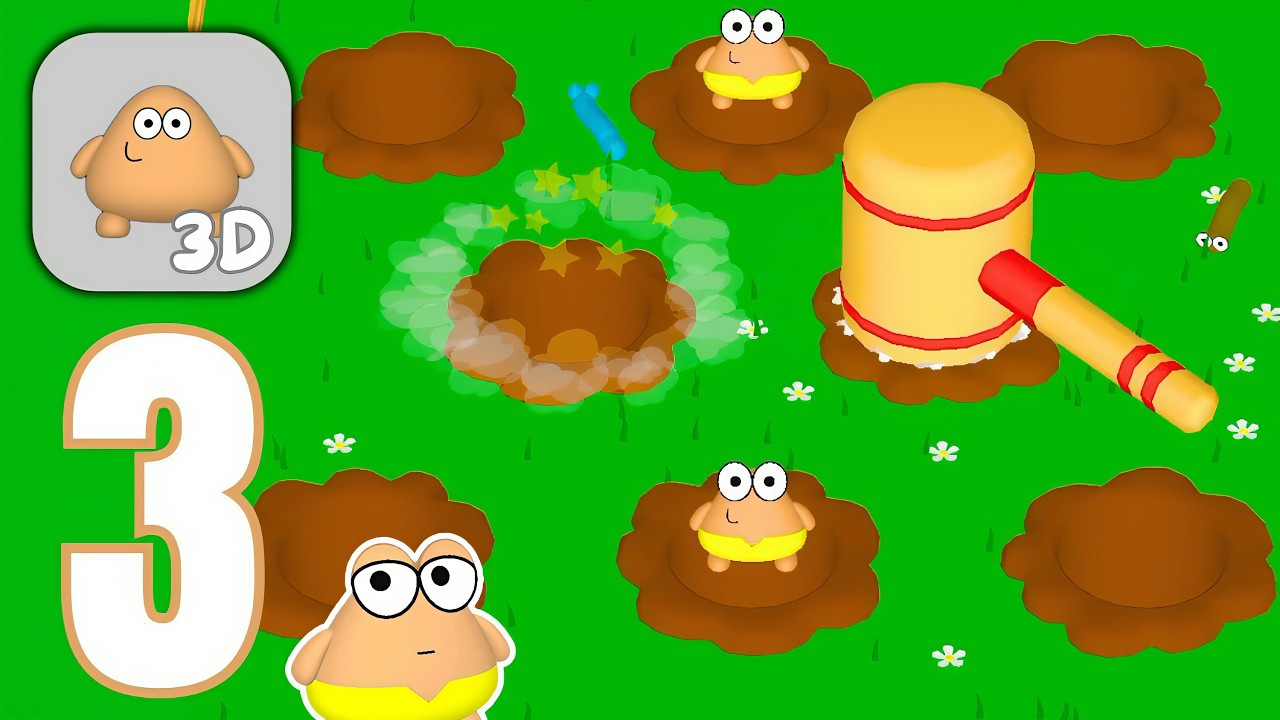 Pou 3D Gameplay - Whack a Pou minigame (Android, iOS) - YouTube