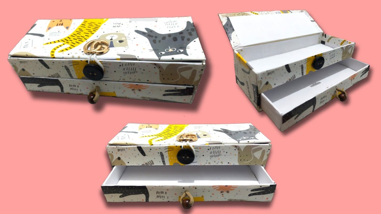 Membuat tempat pensil dari kardus bekas | Ide kreatif