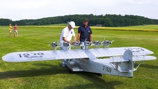 HUGE RC MODEL AIRPLANE DO X DORNIER FLYING BOAT \/ Airliner Meeting Oppingen 2017