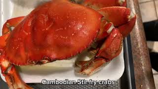 Cooking Cambodian stir fry crab.