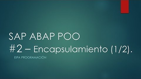 SAP ABAP POO #2 - Encapsulamiento (1/2)