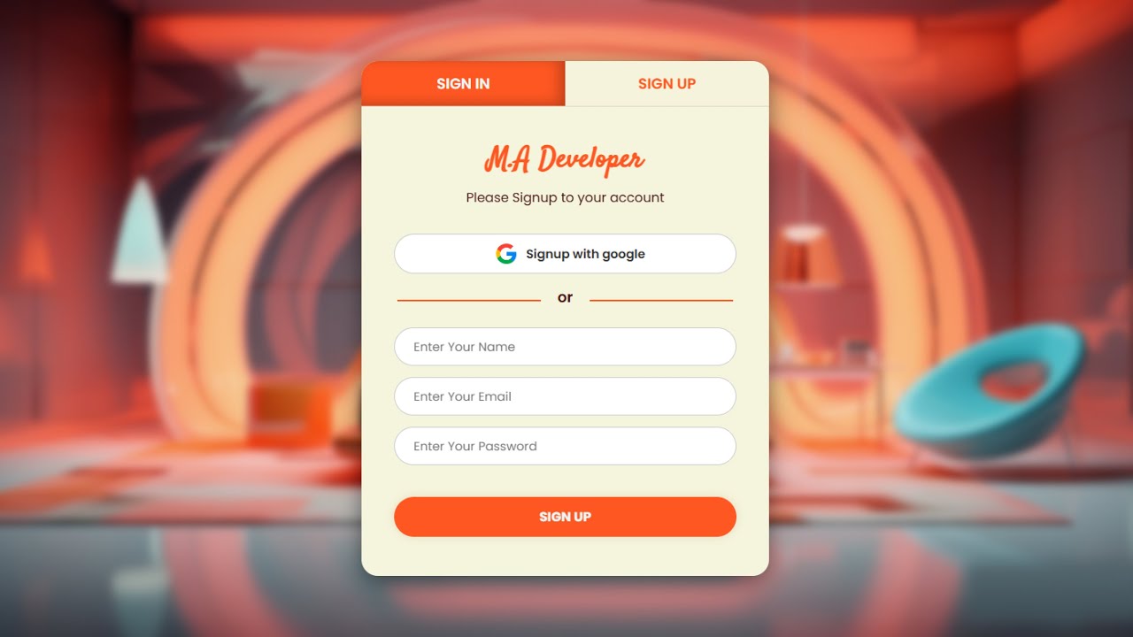 Sign In Sign Up Form Using HTML CSS | Free Source Code | M.A Developer ...