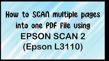 How to scan multiple pages into one PDF file using Epson Scan 2 (Epson L3110)