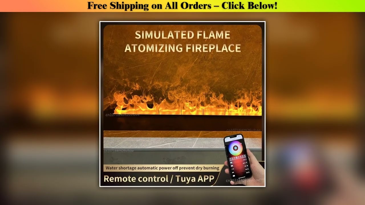 3D Water Vapor Fireplace With Colorful Steam Flame ECO Customized Mist Intelligent Electric