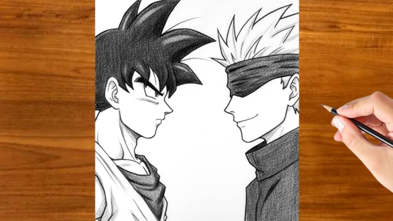 How to Draw Goku and Gojo Satoru | Step-by-Step Anime Drawing Tutorial