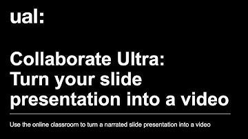 Turn your slide presentation into a video with Collaborate Ultra