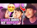 SISTER DOES MY MAKE UP!! * gone wrong *