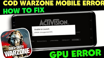✅Call of Duty Warzone Mobile Unable To Launch Error Unsupported Gpu | Codwarzone Unsupported Gpu Fix