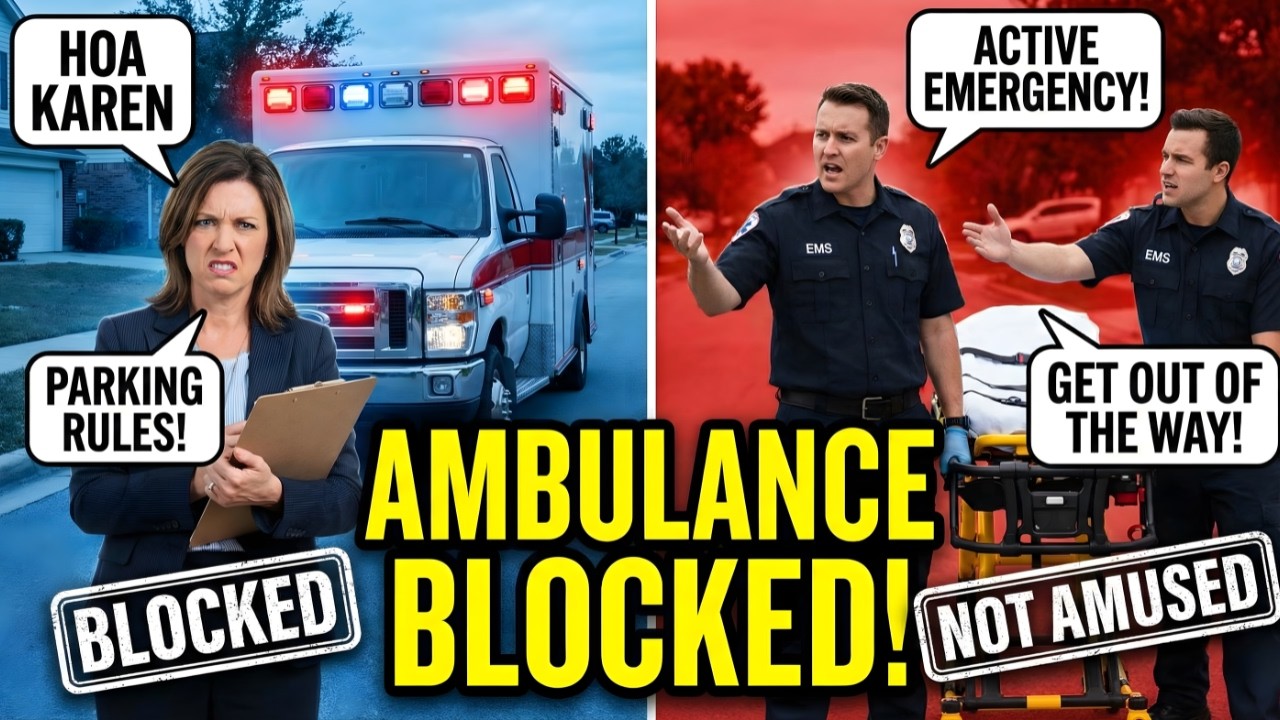 HOA Karen Blocked an Ambulance Over “HOA Parking Rules” — EMS Was Not Amused