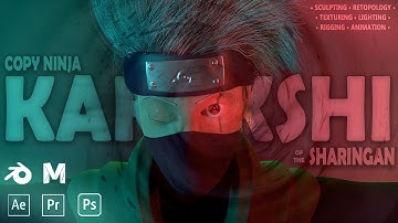 Learning Blender | 2d to 3d | PROJECT-3 | Digital Painter tries 3D animation  ft. Kakashi Hatake